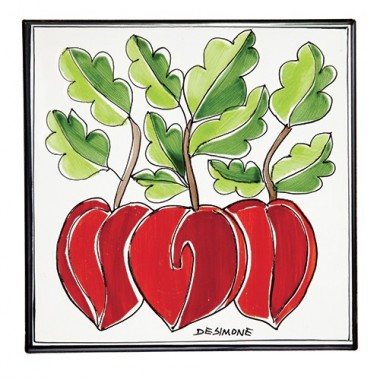 Sicilian ceramic handmade Wall tile Folk Beets PI297FK-13V Sicilian ceramic handmade Wall tile Folk Beets PI297FK-13V